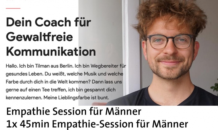Tilman Krakau: 1x 45min Empathie-Session für Männer Tilman Krakau: 1x 45min Empathie-Session für Männer